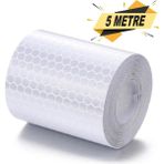 Gündoğdu Beyaz Reflektif Bant 5cm x 5 Metre Şeffaf Mikro Prizmatik Yapı ile Yüksek Görünürlük