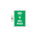 Gündoğdu Göz Duşu Uyarı Ikaz Levhası - 25 x 35 cm - Yeşil - Beyaz