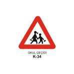 Gündoğdu Okul Geçiti Trafik Levhası 60X60 cm
