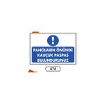 Gündoğdu Panoların Önünde Kauçuk Paspas Bulundurunuz Uyarı Ikaz Levhası - 1 Adet - 25X35CM