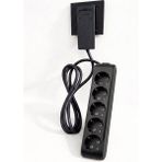 Gündüz Elektromarket Ultra Ince Fişli Uzatma Kablosu 5’li (1,5m)Dar Alanlar Için Şık ve Pratik Çözüm! - Siyah - 1,5 Metre