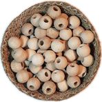 Gunerkan 50 Adet Yuvarlak Ham Naturel Ahşap Boncuk 15Mm Takı Tasarım Makrome Bileklik Kolye Hobi Amaçlı