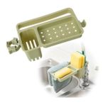 Günertek® Musluğa Takılan Sünger Havlu Askılı Sabun Hazneli Mutfak Banyo Lavabo Düzenleyici Organizer