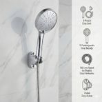 Güneş 5 Fonksiyonlu Duş Başlığı Mafsal ve 150CM Güçlü Hortum Duş Seti - Gümüş