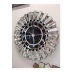 Güneş Argent Siyah Model Gümüş Siyah Renk 85 Cm Dekoratif Aynalı Duvar Saati