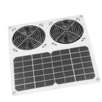 Güneş Egzoz Fanı, 100W 12 inç çift Fan tasarımı, Tavuk Kümesi Için kapalı Açık Havalandırma, Sera, Kulübe, Evcil Hayvan Evleri, Abs, Monokristal Silikon, 100W