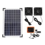 Güneş Egzoz fanı, IP65 su Geçirmez 10W Solars Paneli, çift Fanlar Ve Kontrolör, Sera, Tavuk Kümesi, Kulübe, Köpek Evi Için Havalandırma Fanları Ile
