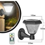 Güneş Enerjili 2'li Solar Dekoratif Duvar-Bahçe Aydınlatma Apliği Rgb |beyaz| Gün Işığı Mod-Kumandalı
