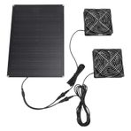 Güneş Enerjili çift Fan Kiti, 18V 75W IPX7 Su Geçirmez Güneş Egzoz Fan, 3000 Ila 4000rpm Güneş Paneli Soğutma Havalandırma Fanı Sera, Pet House, Tavuk Kümesi
