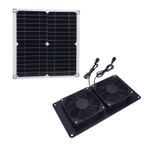 Güneş Enerjili Fan, 12W 18V güneş Enerjili çift Egzoz Fan Kiti 43.4cfm Sera güneş Fan Paneli Fan Kiti Tavuk Kümesleri Seralar Suyu Kulübeleri Evcil Hayvan Evleri
