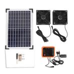 Güneş Enerjili Fan Kiti, 10W güneş Paneli çift Egzoz havası Soğutma Havalandırma Fanı 4400mAh Pil Ve Kontrolör, Sera, Tavuk Kümesi, Kulübe