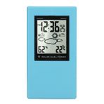 Güneş Enerjili Hava Durumu Forcast Saati LCD Ekran Sıcaklık Nem Metre Masaüstü Çok Fonksiyonlu ABS Malzeme Saati (Mavi)