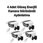 Güneş Enerjili Kamera Görünümlü 4 Adet Aydınlatma