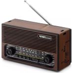 Güneş Enerjili Nostaljik Bluetooth Radyo, Fm, Usb, Sd Kart, Ses Bombası - Ahşap - Ceviz
