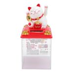 Güneş Enerjili Şanslı Kedi, Sallanan Kol Şans Kedisi Plastik Maneki Neko Şanslı Fengshui Kedi, Şeffaf Kapaklı, Güneş Enerjili Zenginlik Karşılama Şanslı Kedi Ev Araba Kontrol