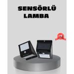 Güneş Enerjili Sensörlü Dış Mekan Duvar Lambası – 3 Modlu, 2200MAH Pil, 120° Algılama - 0 - Siyah