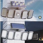 Güneş Enerjili Solar Bahçe Lambası Hareket Sensörlü 5 Taraflı 300 Led Aydınlatma Kumandalı / ES-300
