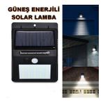 Güneş Enerjili Solar Lamba 20 Ledli Sensörlü Duvar Tipi Su Geçirmez Led Sokak Bahçe Yol Lamba