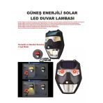 Güneş Enerjili Solar Led Duvar Lambası 5 Işık Modlu Karanlık Otomatik Devre Ev,bahçe,teras Fener