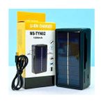 Güneş Enerjili Telefon ve Pil Şarj Aleti 1.2A - Siyah