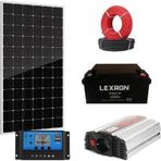 Güneş Enerjisi Aydınlatma - Tv Paketi 600W İnverter 170W Güneş Paneli 65Ah Jel Akü