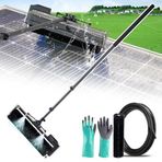 Güneş enerjisi modülleri için temizleme silindiri ve uzatma çubuğu, fotovoltaik modüller için elektrikli temizleme fırçası seti, 10 m uzatma hortumlu + su pompası + yedek fırça başlığı + kaymaz
