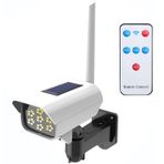 Güneş enerjisiyle çalışan sahte güvenlik kamerası, sahte güvenlik kamerası, sahte CCTV gözetim sistemi, LED PIR hareket sensörlü algılama ışığı, iç mekan, dış mekan, ev, ofis, mağaza, garaj için