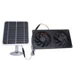 Güneş fanı, 20W güneş paneli, güçlendirilmiş çift egzoz fan kiti, güneş enerjili fan güneş paneli fanı tavuk kümesi sera kulübeleri evcil hayvan evleri açık havalandırma