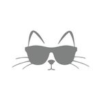 Güneş Gözlüğü Takan Kedi Araba Sticker 17X17 Cm Gri