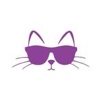 Güneş Gözlüğü Takan Kedi Araba Sticker 17X17 Cm Mor