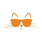 Güneş Gözlüğü Takan Kedi Araba Sticker 17X17 Cm Turuncu