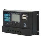 Güneş Kontrol Cihazı, Çok Fonksiyonlu PV Şarj Regülatörü LCD Ekran Kolay Kullanım Devre Koruması 12V 24V 5V 3A Lityum Pil Için USB Çıkışı (20A)
