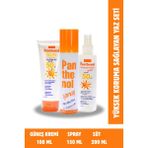 Güneş Kremi 100 ml Spf 50 Güneş Sütü 200 ml Spf 50 Panthenol Spray 200 ml Üstün Koruma Sağlayan Vücut Bakım Seti
