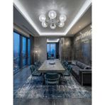 Güneş Model Gümüş 6"lı Ledli 3 Renk Modu Kristal Salon Mutfak Yatak Çocuk Odası Avize - Altın