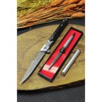 Güneş Outdoor 23 cm M390 Damascus Işlemeli Çakı ve Kalem Bıçak - Standart