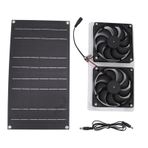 Güneş paneli fan kiti, çift güneş paneli ile çalışan fan, suya dayanıklı, 100 W IP67, taşınabilir egzoz fanı, sera, tavuk kümesi, evcil hayvan evleri, AC