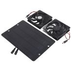 Güneş Paneli Fan Kiti Çift Hava Extractor Dış Havalandırma Ekipmanı Powered Fan, 15W Egzoz Fanı Küçük Tavuk Kümesleri Için Kablolu, Kulübeler, Evcil Hayvan Evleri, Sera dolaşımı