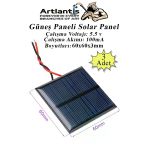 Güneş Paneli Solar Panel 6X6 Cm 5.5 Volt 100 Ma 3 Adet Güneş Enerjisi Okul Sınıf Deney Çalışmaları 60X60 Mm