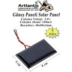 Güneş Paneli Solar Panel 8X4 Cm 3 Volt 100 Ma 3 Adet Güneş Enerjisi Okul Sınıf Deney Çalışmaları 80X40 Mm