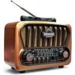 Güneş Panelli Nostalji Radyo,eskitme Görünüm Trend Nostaljik Radyo - Kahverengi