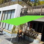 Güneş tentesi, güneş tentesi, dikdörtgen, su geçirmez, 8 x 9 m, %98 UV blok, bahçe perdesi, paravan çiti, halatlı, sera ve çiçek bitki koruması için, yeşil renk