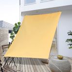 Güneş tentesi, su geçirmez, dikdörtgen, 1,7 m x 3,8 m, gölgelik, parti, arka bahçe, çim, alacakaranlık, rüzgar geçirmez sabitleme ipleri dahil, dış mekan aktiviteleri için ideal, krem rengi