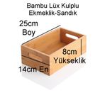 GUNES ZUCCACIYE Bambu Lüx Kulplu Ekmeklik/sandık 25x14x8 Cm