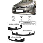 GÜNEŞLİ GARAJ Honda Civic Fd6 2006-2009 Makyajsız Kasa Uyumlu Boyasız Plastik Ön Tampon Eki