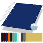 Güneşlik, birinci sınıf su geçirmez dikdörtgen güneş tentesi, 5 x 2 m, %98 UV bloğu, güneş koruması, balkon için, otoparklar, köpek kulübesi deniz mavisi, halka ve ip dahil