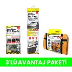 Güneşlik + Yan Cam Güneşlik Perde + Termos Çanta 3’lü Bayram Yolculuk Paketi