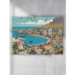 Güney Afrika Cape Town Masa Dağı Posteri, Doğa ve Şehir Manzarası Duvar Sanatı