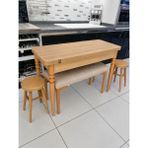 Güney Ahşap Mobilya 110 x 50 cm Katlanır Masa Bench Tabure - Meşe