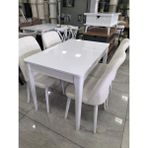 Güney Ahşap Mobilya 120 x 70 Ortadan Acılır Masa Takımı - Beyaz