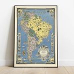 Güney Amerika Dekoratif Şehir Haritası Posteri 60x90 cm AMC406